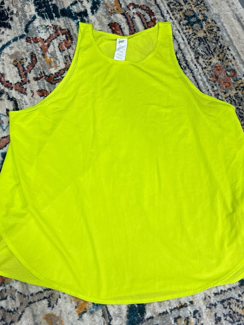 Fabletics Neon Yellow Mesh Muscle Tank